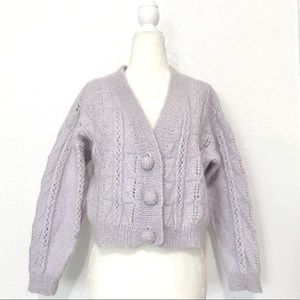 Cozy Lavender Cable Knit Sweater